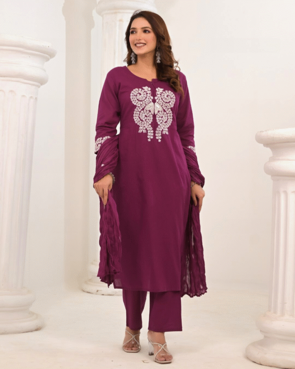 Royal Plum Charm Kurti Set