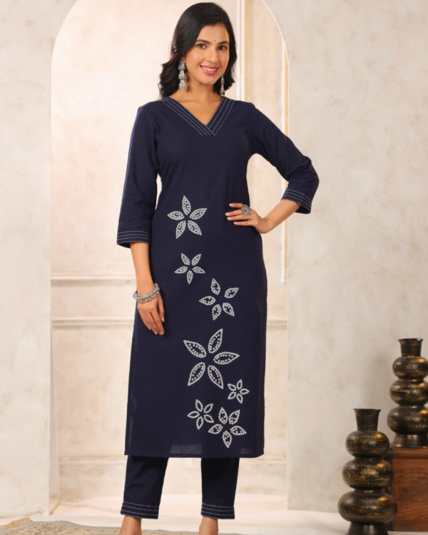 Indigo Blue Grace Ajrak Kurti Set