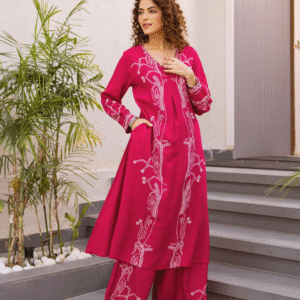 Magenta Muse Embroidered Palazzo Set
