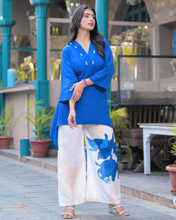 Azure Blue Designer Co-ord Set - Image 2