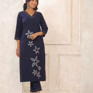 Indigo Blue Grace Ajrak Kurti Set