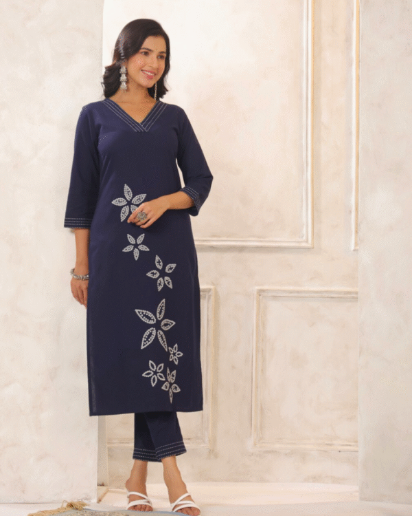 Indigo Blue Grace Ajrak Kurti Set