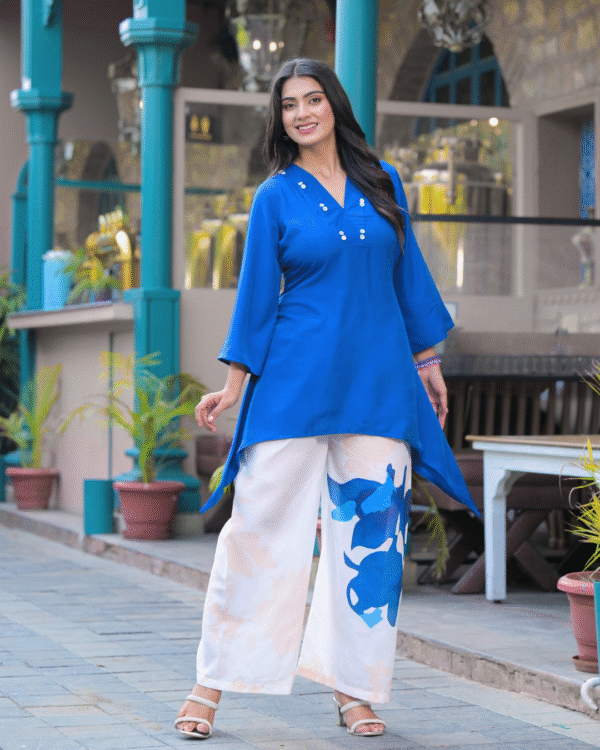 Azure Blue Designer Co-ord Set - Image 3