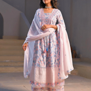 Ethereal Grace Embroidered Anarkali Set