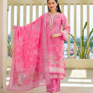 Rose Bloom Embroidered Kurti Set