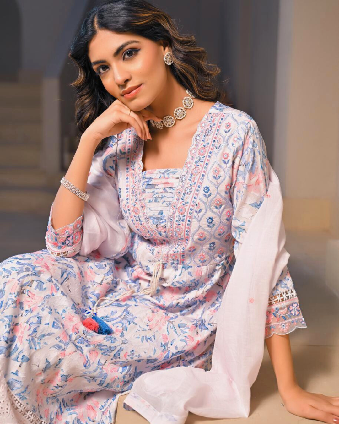 Ethereal Grace Embroidered Anarkali Set - Image 2